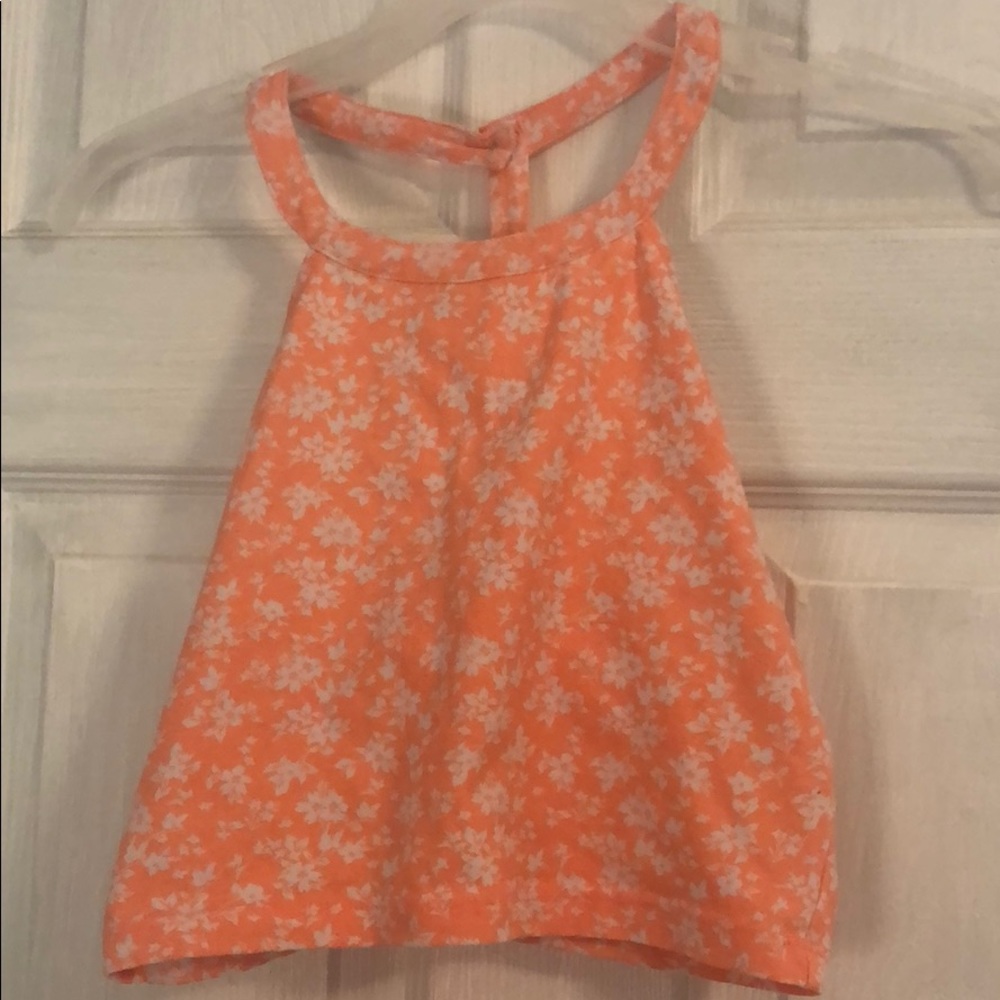 tank top,crop top in a orange & white floral print